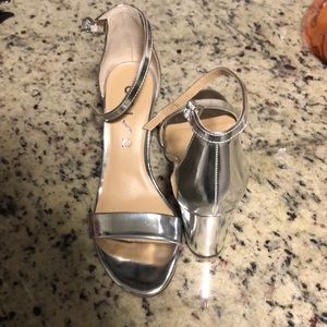 Silver block heel
